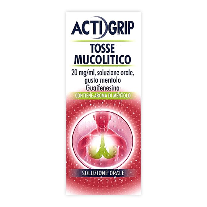 ACTIGRIP TOSSE MUCOLITICO @20 MG/ML SOLUZIONE ORALE, GUSTO MENTOLO@