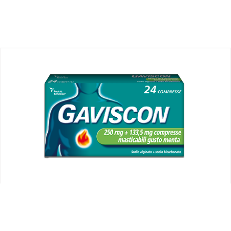 GAVISCON 24 CPR MAST GUSTO MENTA 250 + 133,5 MG