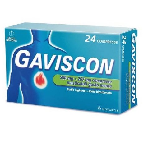 GAVISCON 24 CPR MAST GUSTO MENTA 500 + 267 MG