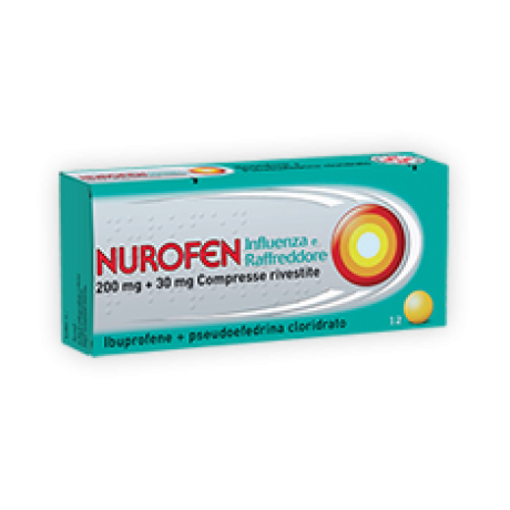 NUROFEN INFLUENZA E RAFFREDDORE 200 MG + 30 MG 12 COMPRESSE RIVESTITE