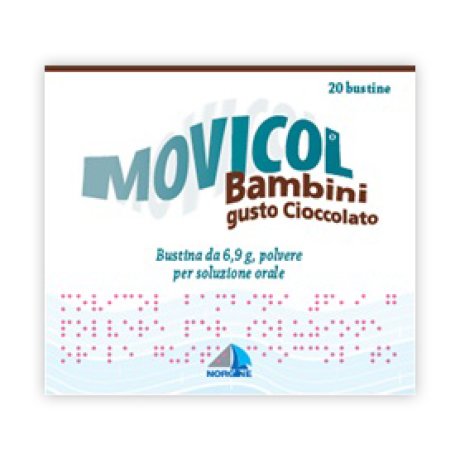 MOVICOL BAMBINI 6,9 G, POLVERE PER SOLUZIONE ORALE, GUSTO CIOCCOLATO