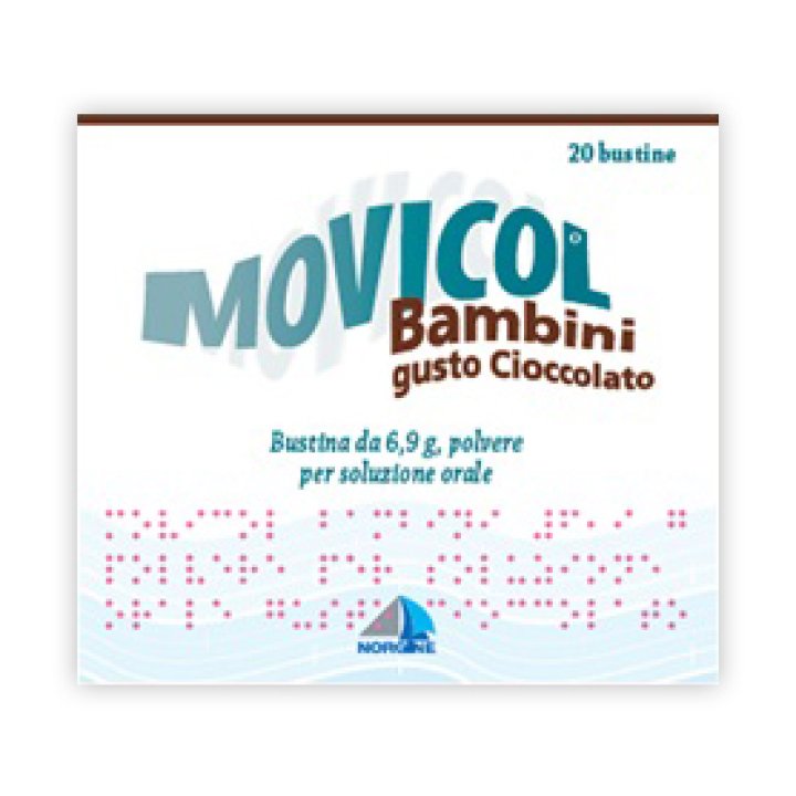 MOVICOL BAMBINI 6,9 G, POLVERE PER SOLUZIONE ORALE, GUSTO CIOCCOLATO