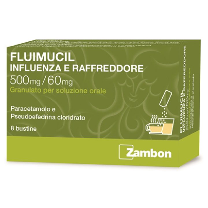 FLUIMUCIL INFLUENZA E RAFFREDDORE 500 MG/ 60 MG GRANULATO PER SOLUZIONE ORALE