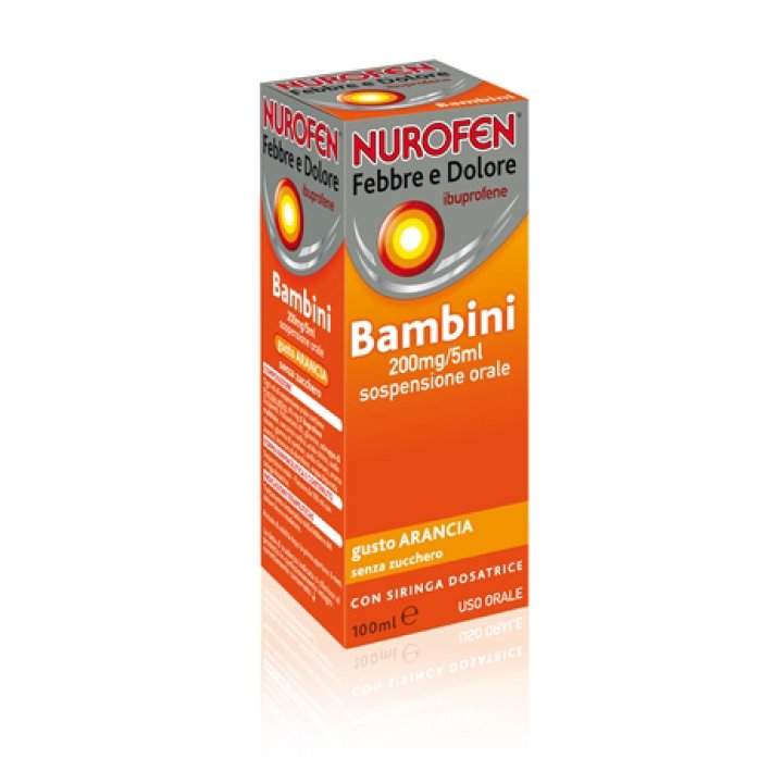 NUROFEN FEBBRE E DOLORE BAMBINI 200MG/5ML SOSPENSIONE ORALE GUSTO ARANCIA