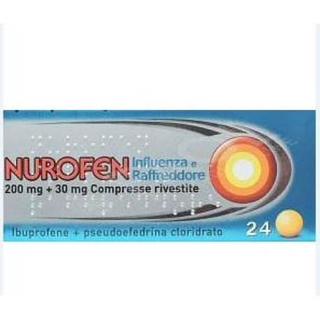 NUROFEN INFLUENZA E RAFFREDDORE 200 MG + 30 MG 24 COMPRESSE RIVESTITE