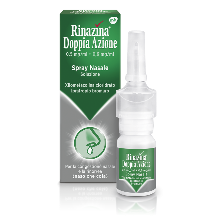 RINAZINA DOPPIA AZIONE 0,5 MG/ML + 0,6 MG/ML SPRAY NASALE, SOLUZIONE