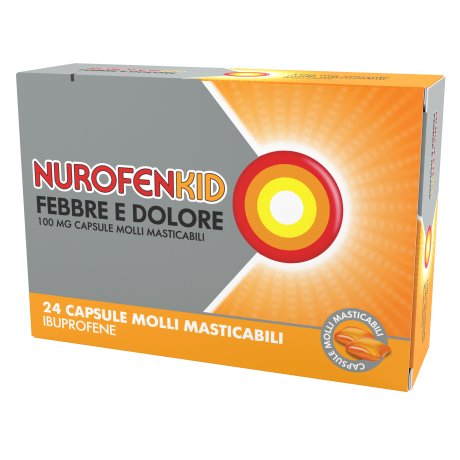 NUROFENKID FEBBRE E DOLORE 100 MG, CAPSULE MOLLI MASTICABILI