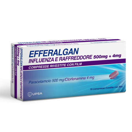 EFFERALGAN INFLUENZA E RAFFREDDORE 500 MG + 4 MG COMPRESSE RIVESTITE CON FILM