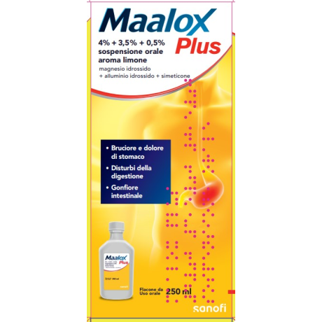 MAALOX PLUS 4% + 3,5% + 0,5% SOSPENSIONE ORALE AROMA LIMONE