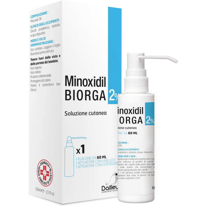 MINOXIDIL BIORGA 2%, SOLUZIONE CUTANEA