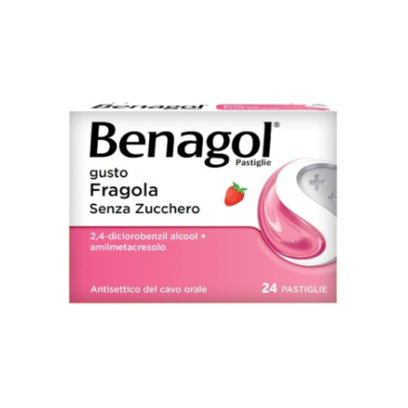 BENAGOL 24 pastiglie gusto FRAGOLA senza zucchero