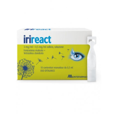 IRIREACT*10 monod collirio 0,50 ml 3 mg/ml + 0,5 mg/ml IRIREACT*10 monod collirio 0,50 ml 3 mg/ml + 0,5 mg/ml
