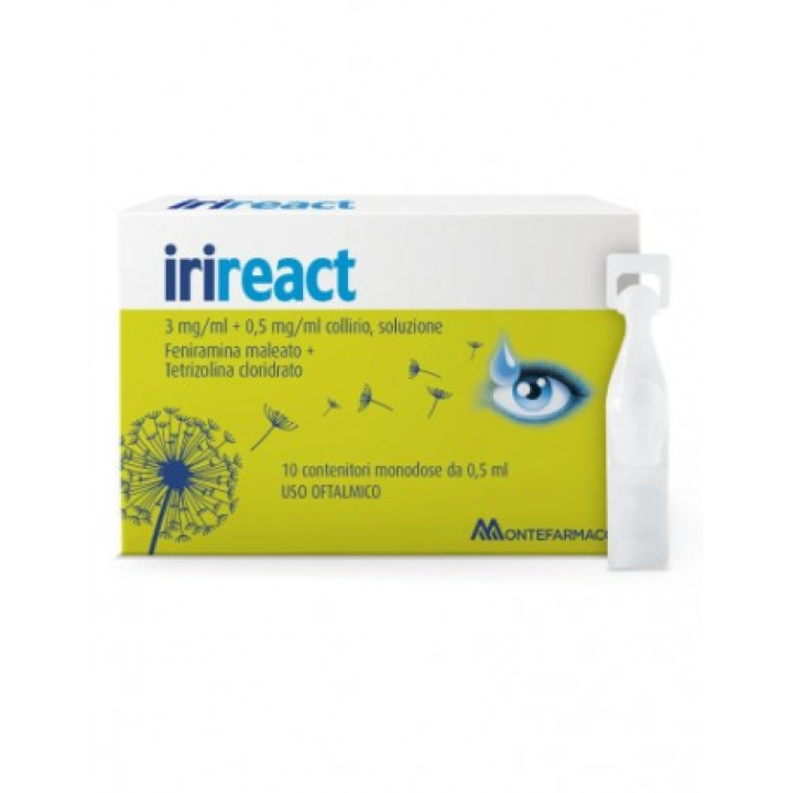 IRIREACT*10 monod collirio 0,50 ml 3 mg/ml + 0,5 mg/ml