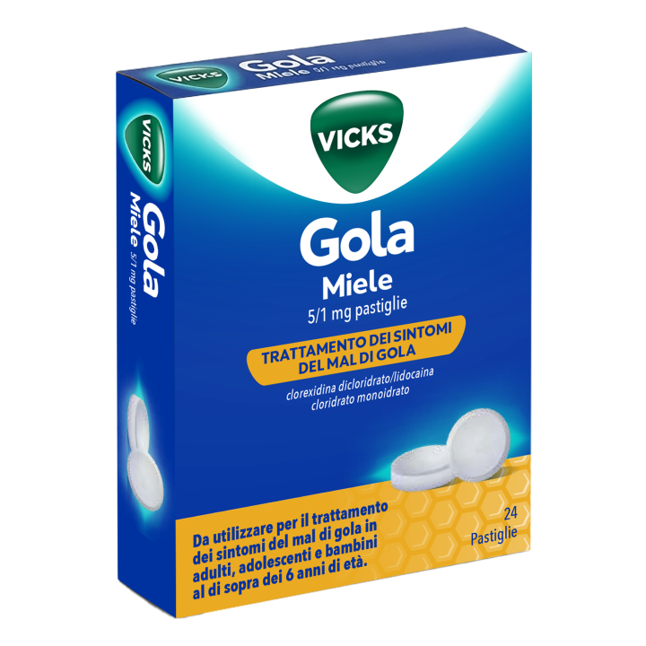 VICKS GOLA 24PAST 5+1MG MIELE