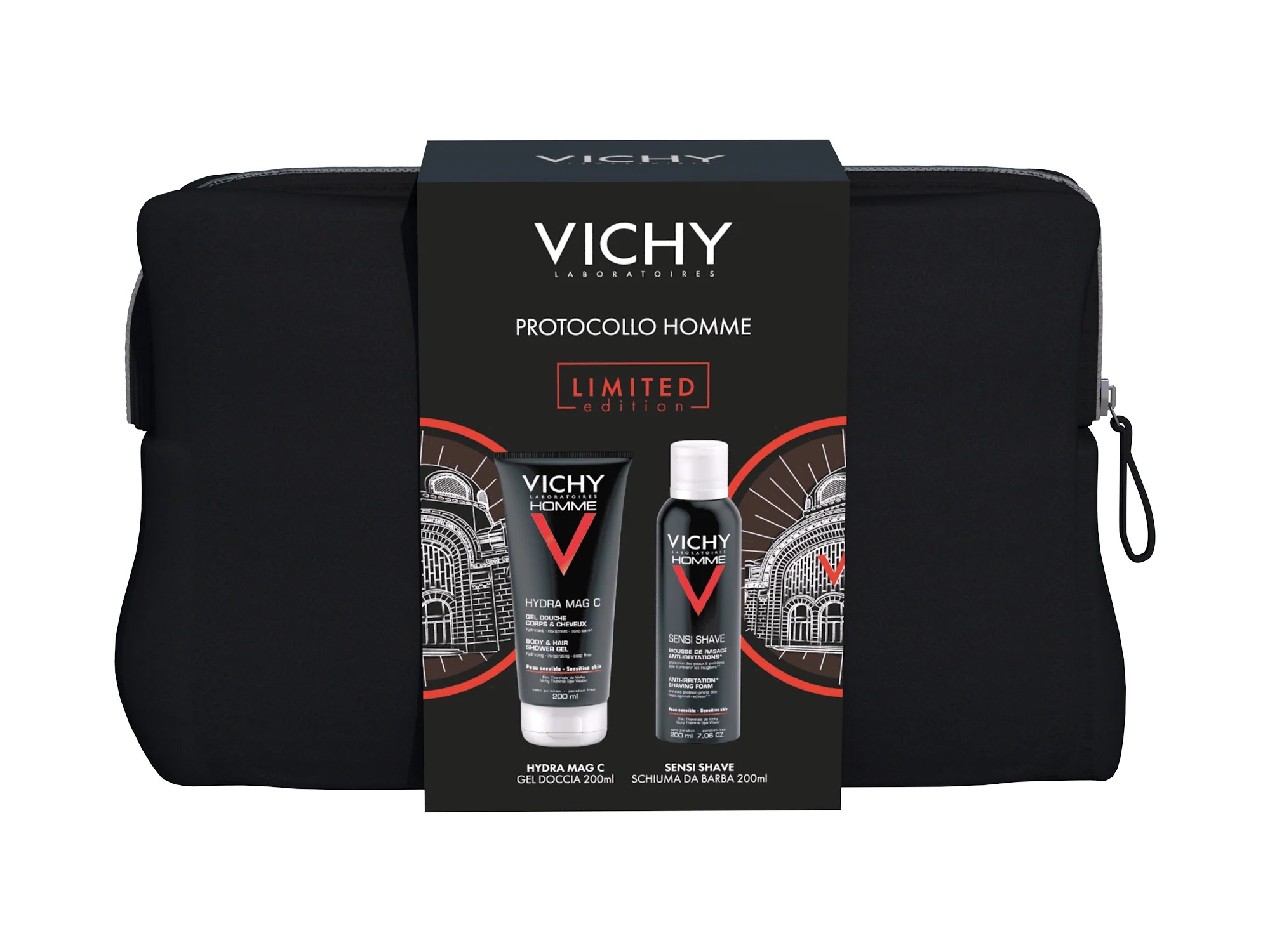 VICHY HOMME POCHETTE NATALE 2025 1 GEL DOCCIA 200 ML + 1 SCHIUMA BARBA 200 ML