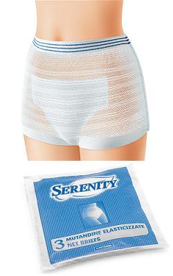 MUTANDINA ELASTICA RETTANLARE A RETE SERENITY XL 3 PEZZI