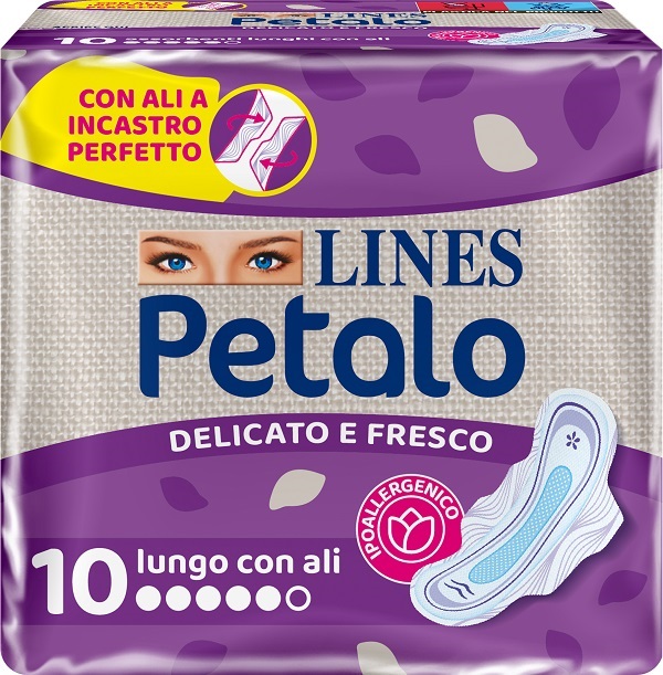 LINES PETALO BLU ASSORBENTE LUN CON ALI 10 PEZZI