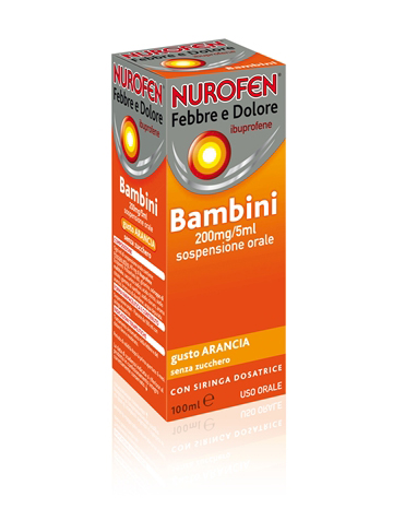 NUROFEN FEBBRE E DOLORE BAMBINI 200MG/5ML SOSPENSIONE ORALE GUSTO ARANCIA