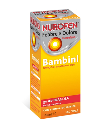 NUROFEN FEBBRE E DOLORE BAMBINI 100MG/5ML SOSPENSIONE ORALE GUSTO FRALA